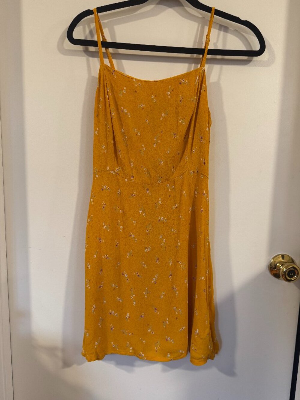 Cotton On Yellow Floral Mini Sun Dress | size XS
